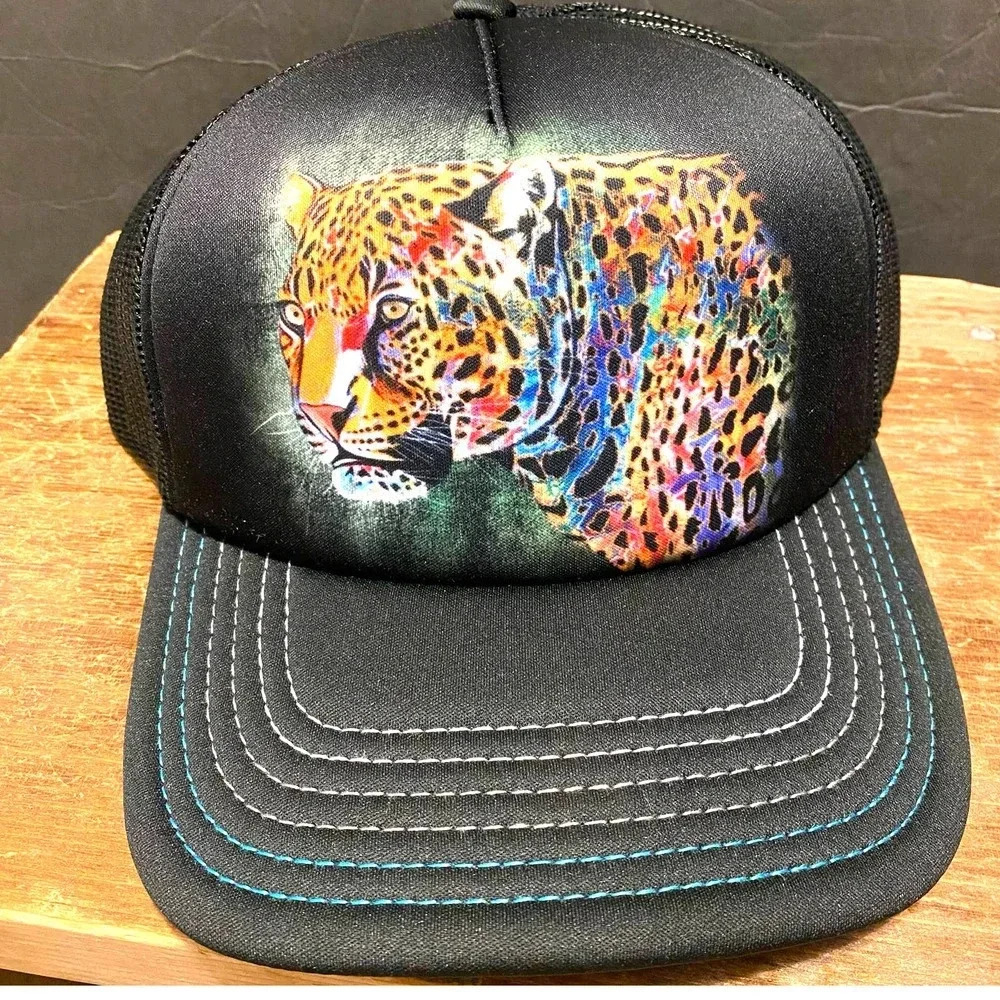 NWT The Mountain Tiger Print Hat Cap Breathable Adjustable Size Unisex Adult
